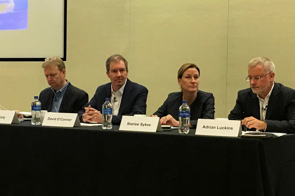 BP start-up plans: Executives, including head of global projects David O'Connor (second from left), offer updates for 2018 schedule
