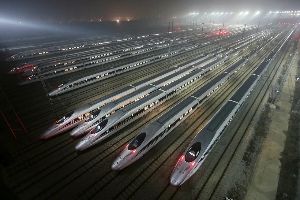 Kina storsatser på lyntog, og har nå et nett på 19.000 kilometer. Foto: Darley Shen/Reuters/NTB Scanpix
