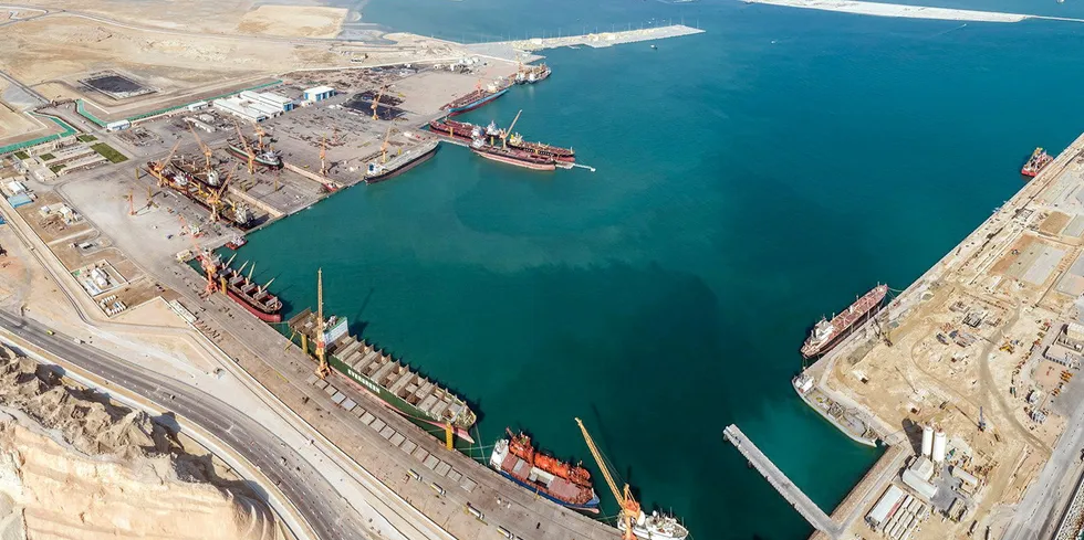 The Oman Drydocks Co (ODC) shipyard in Duqm, Oman