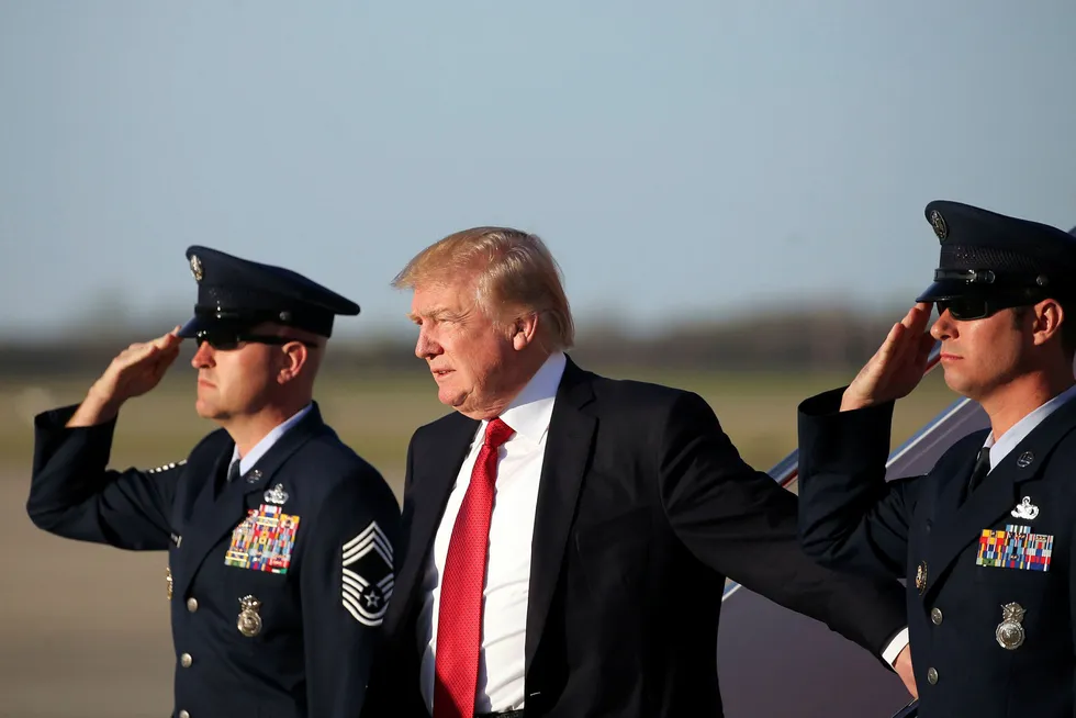 President Donald Trump var i Wisconsin tirsdag. Foto: CARLOS BARRIA/Reuters/NTB Scanpix