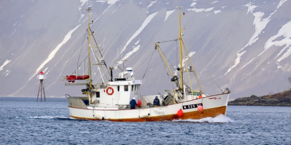 «Nygrunn» fra Leknes på vei hjem etter innspurten på årets vintersesong i Finnmark. Det ble rederiets siste nordovertur med den 50 år gamle båten.