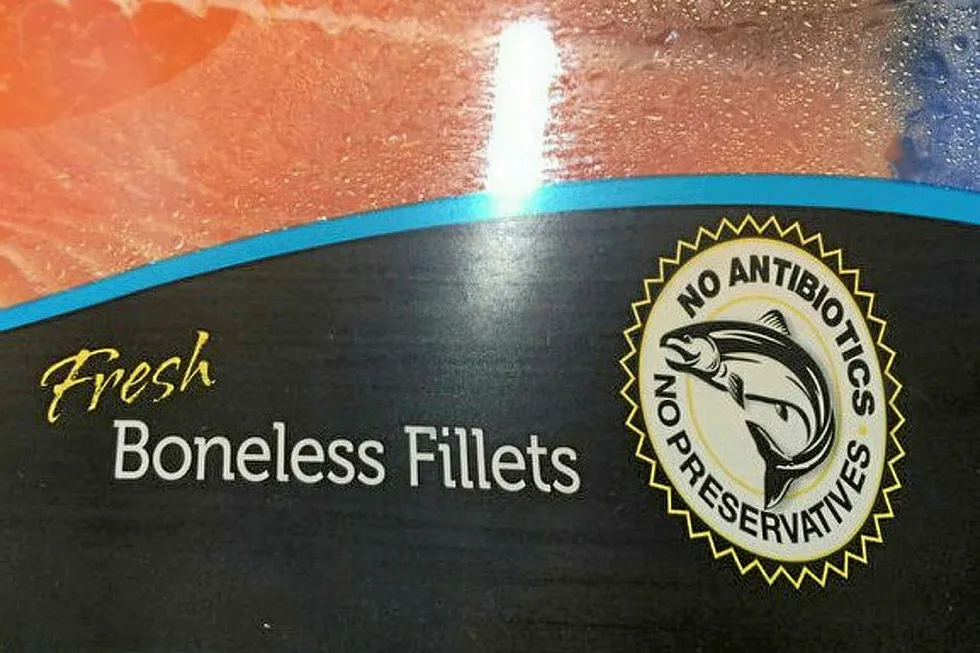 Antibiotic free farmed salmon.