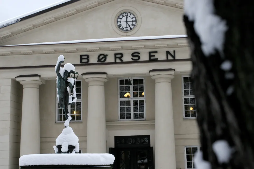 Vinterstemning på Oslo Børs.