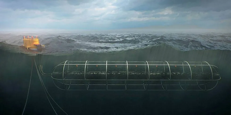 Beck cage - ett av konseptene Marine Harvest har søkt utviklingskonsesjoner til.Illustrasjon fra Marine Harvest