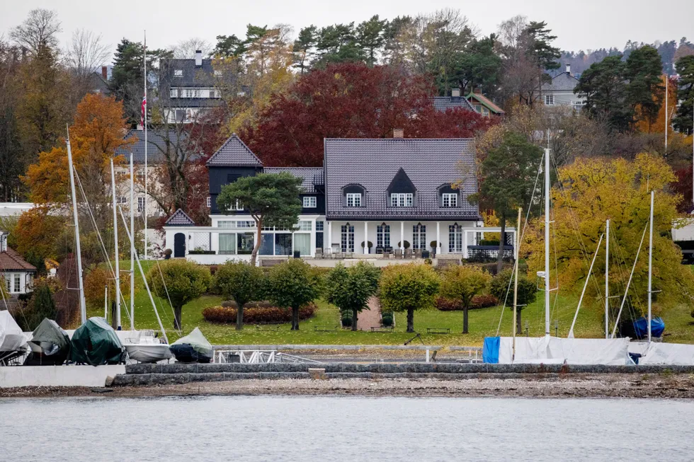 Katharina Andresens nye strandeiendom på Bygdøy i Oslo, sett fra sjøsiden.