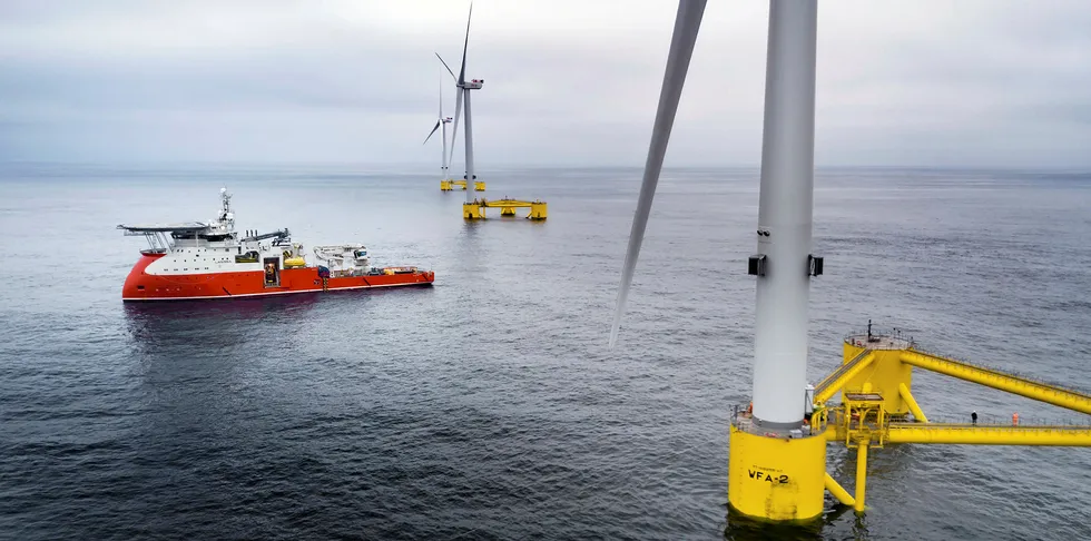 The WindFloat Atlantic floating wind project off Portugal, commissioned earlier this year.