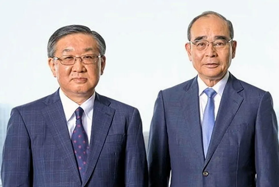 Latest award: JGC Group chief executive Masayuki Sato (left) and chief operating officer Tadashi Ishizuka (right).