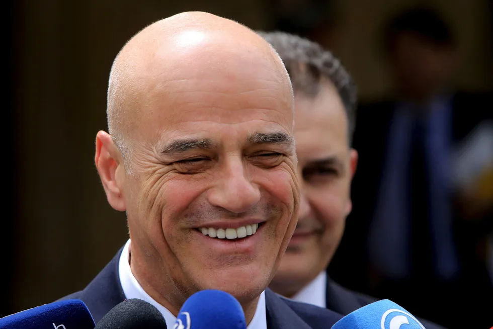 All smiles: Eni's chief executive Claudio Descalzi welcomes positive second-quarter results