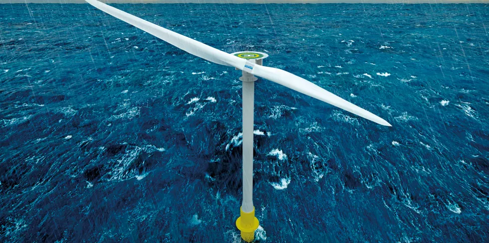 CGI of two-bladed Seawind turbine design