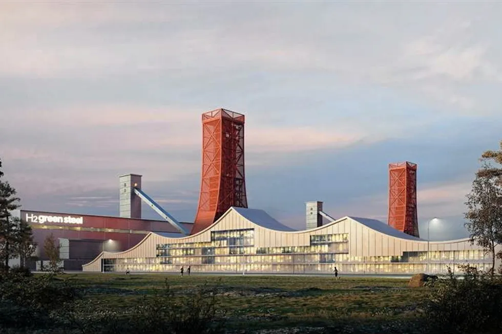 A rendering of what H2 Green Steel's completed plant in Boden, Sweden, will look like.