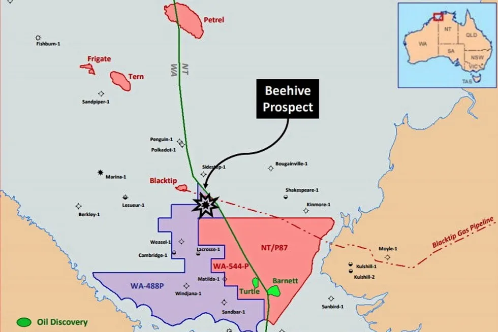 Prospect: Melbana's acreage surrounding the Beehive prospect off Australia