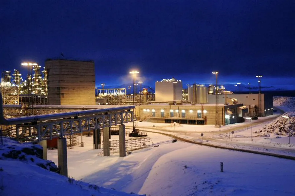 LNG leak: The Snohvit LNG plant in Melkoya, Hammerfest.