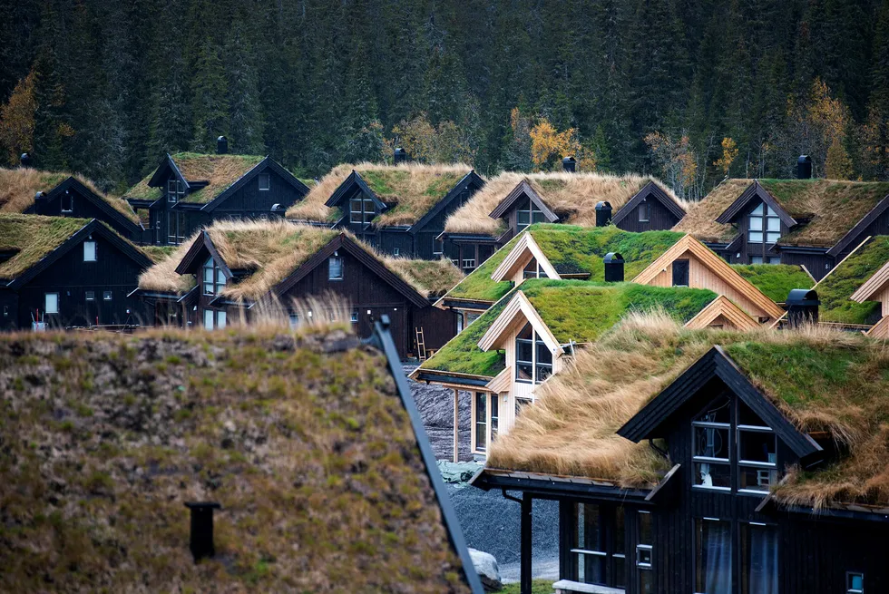 Flere nye hytter popper opp over hele Norge. Her fra utbyggingen av hyttefeltet Gutubakken på Sjusjøen.