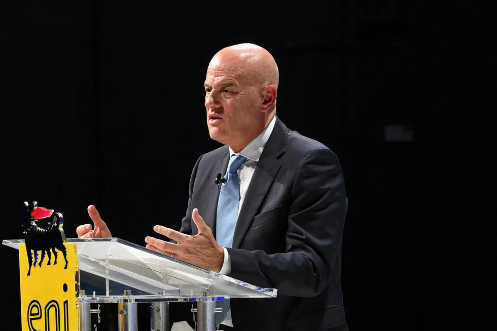 Eni chief executive officer Claudio Descalzi says the retail and renewables business will help Eni's goals in the energy transition