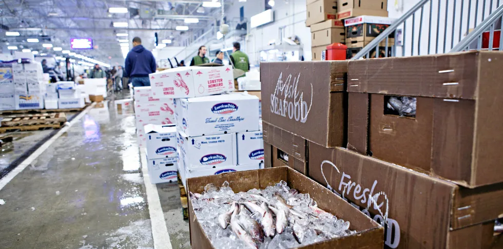 Hittil i år har det vært en vekst i eksporten til USA på 37 prosent. Bildet er fra New Fulton Fish Market i Bronx.
