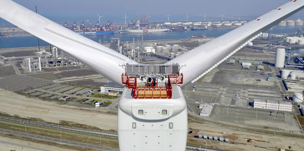 The GE Haliade-X prototype in Rotterdam, the Netherlands.