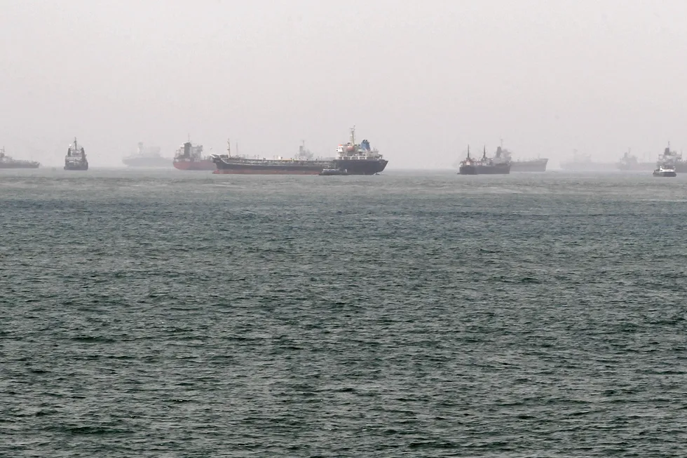Oil hub: Tankers and other vessels seen on the horizon near Apapa port in Lagos, Nigeria, in 2016.