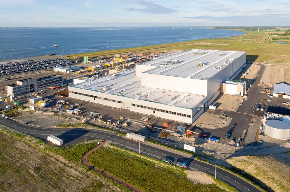 Siemens Gamesa's offshore wind turbine factory in Cuxhaven, Germany