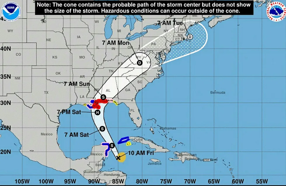 Tropical Storm Nate: heading for US Gulf Coast