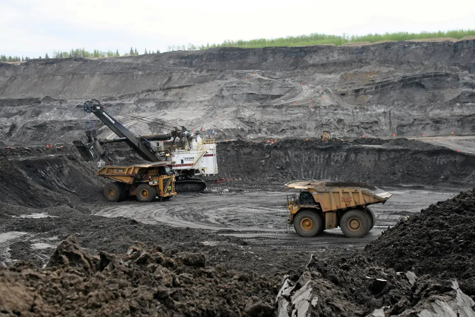 On site: the Muskeg River Mine at the Albian Sands oil sands project in northern Alberta, Canada.