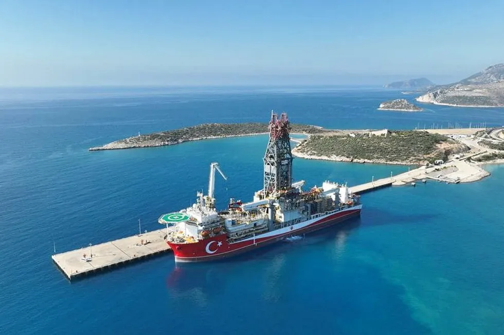 Trouble ahead: Turkish Petroleum’s Abdullhamid Han drillship is set to depart Tasucu port in August for what is expected to be a controversial drilling operation in the Mediterranean Sea, possibly offshore Cyprus