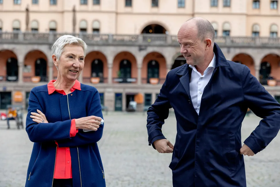 LO-sjef Peggy Hessen Følsvik og NHO-sjef Ole Erik Almlid har samlet Norges viktigste industriaktører bak en ny energipolitisk plattform.