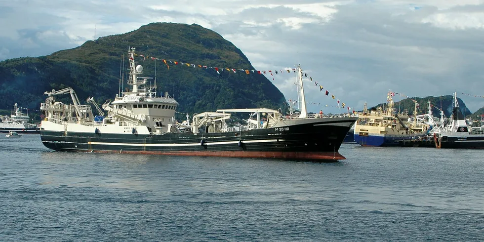 STOR FLÅTE: En flåteparade i Ålesund for noen år siden, viste litt av styrken og størrelsen i den norske pelagiske flåten. Nå ber Island om at den norske pelagiske flåten bygges ned for å få på plass internasjonale fiskeriavtaler mellom kyststatene i pelagisk sektor.