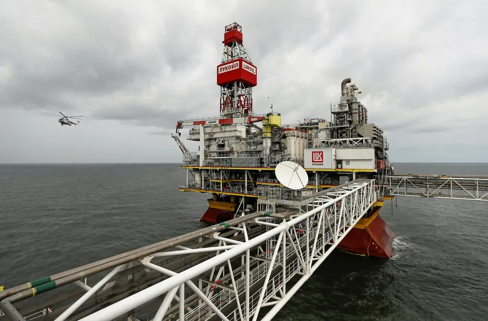 Major asset: Lukoil's Filanovskogo platform in the Caspian Sea
