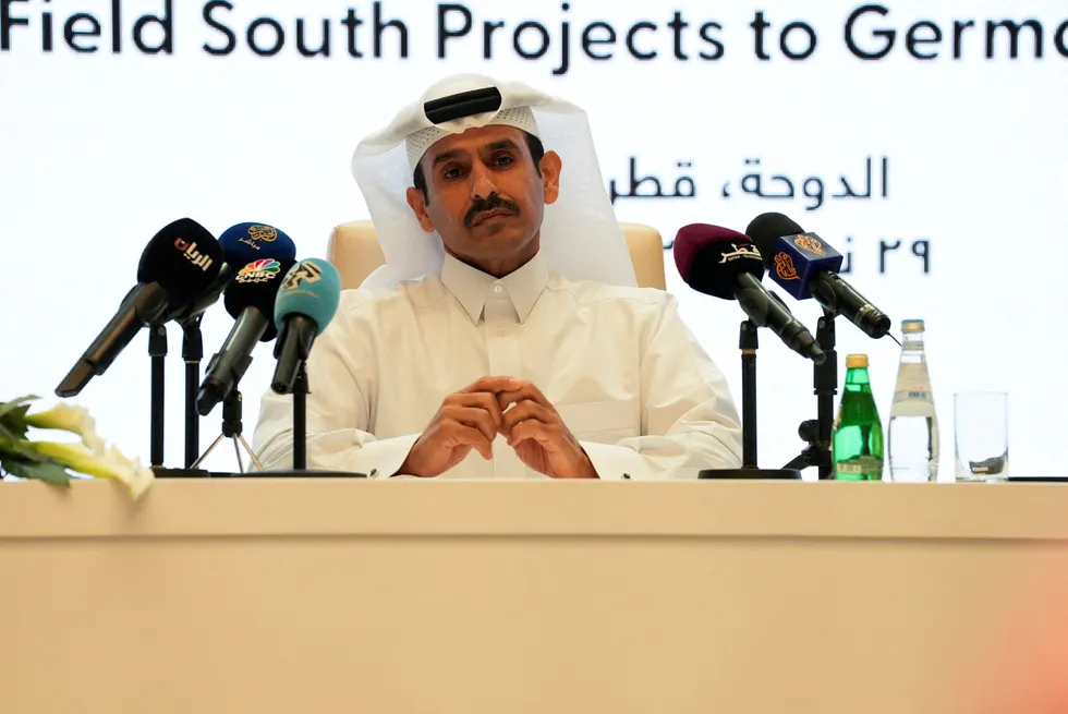 Supplier: QatarEnergy chief executive and Qatar's Minister of Energy, Saad al-Kaabi looks on during the signing ceremony of agreements to export LNG to Germany