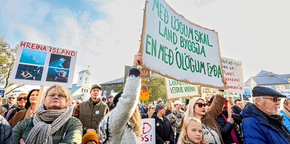 Iceland's population is 375,900, which means that about 0.8 percent of the country attended the protest.