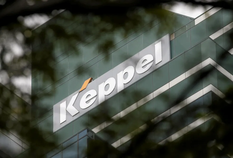 Condolences: a Keppel Corporation logo at one of the company’s properties in Singapore