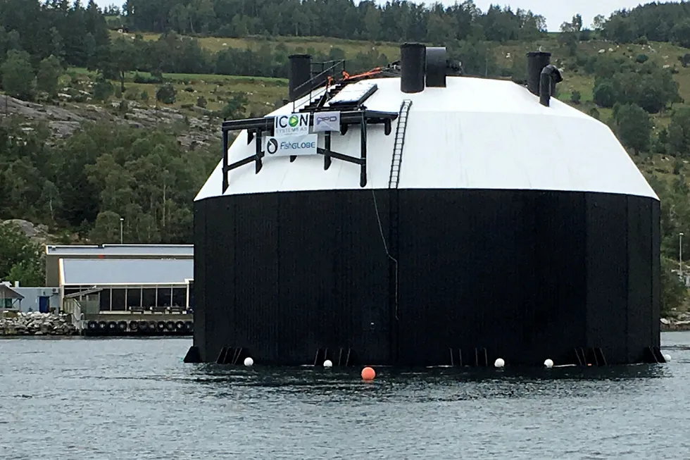 Fishglobe, a closed post-smolt plant in the Lysefjord.