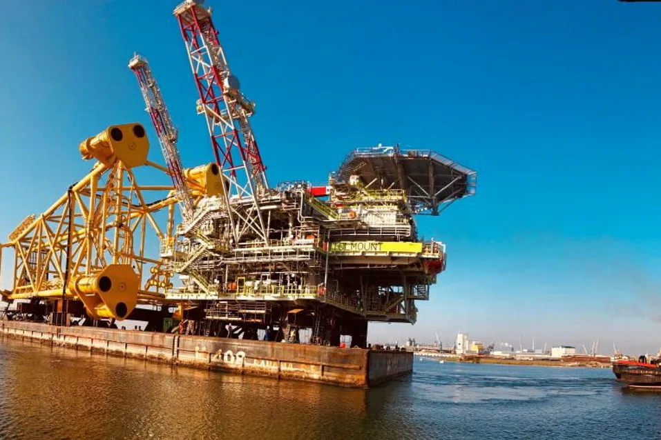 En route: the Tolmount platform has since been installed at the field offshore the UK