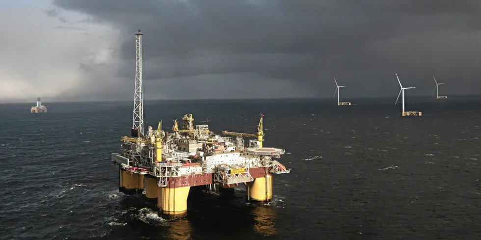 Mobile floating wind units powering oil & gas production
