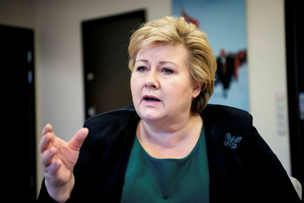 Statsminister Erna Solberg vil sikre at Bodø får ny flyplass. Foto: Mikaela Berg