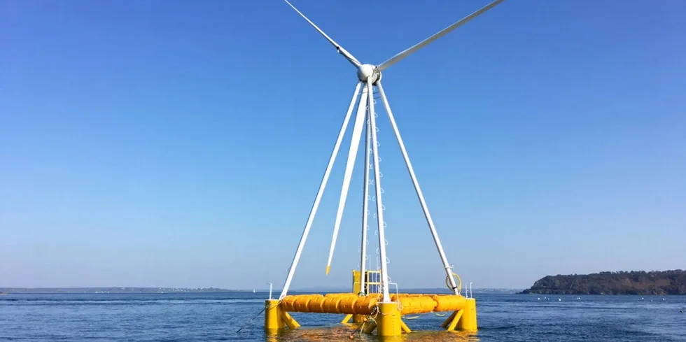 Part-scale EoLink floating wind unit off France