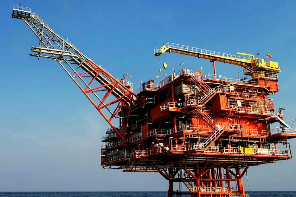 Producing asset: the platform on Mubadala Petroleum's Manora oilfield in the Gulf of Thailand