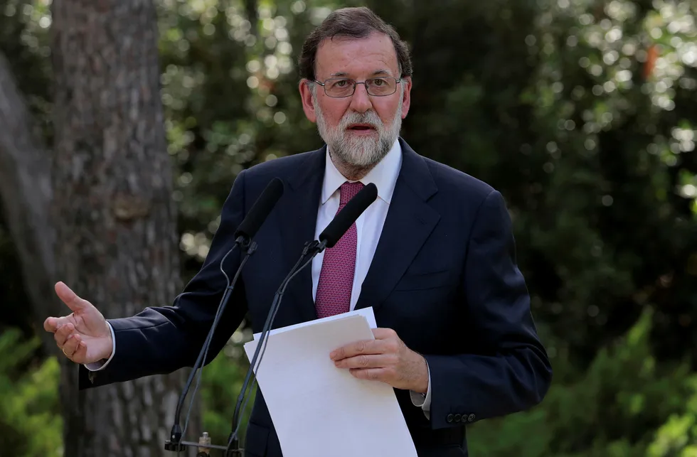 Spanish Prime Minister Mariano Rajoy gestures during a news conference after his traditional summer meeting with King Felipe at Marivent Palace in Palma, on the Spanish island of Mallorca, Spain, August 7, 2017. REUTERS/Enrique Calvo Foto: ENRIQUE CALVO