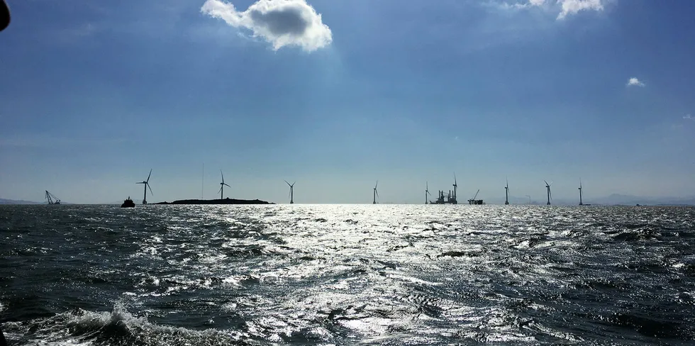 Xinghua Bay offshore wind farm in China.