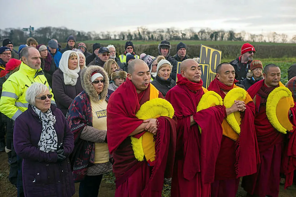 Monks join UK frack protest