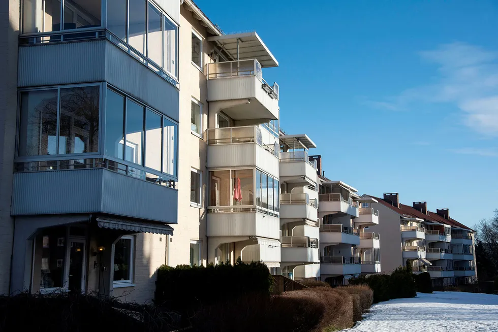 Obos-leiligheter på Lambertseter. I Oslo var prisene uendret fra mars til april.