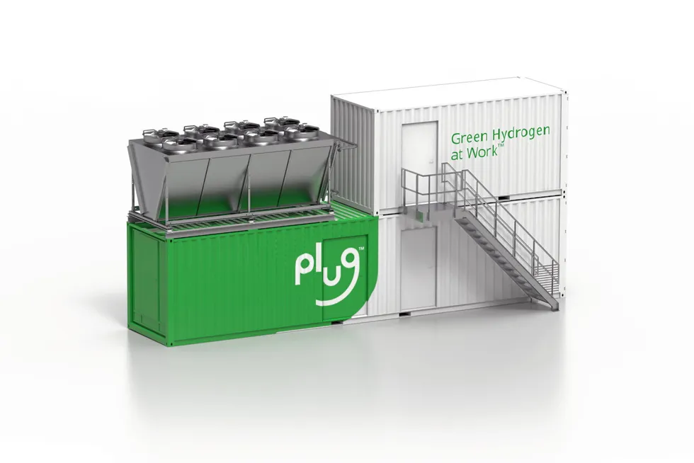 A computer rendering of Plug Power's 1MW electrolyser offering.