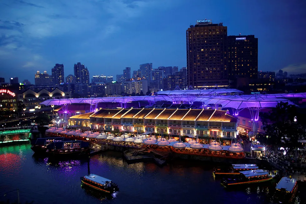 Pre-lockdown: the many bars and restaurants along the Singapore River