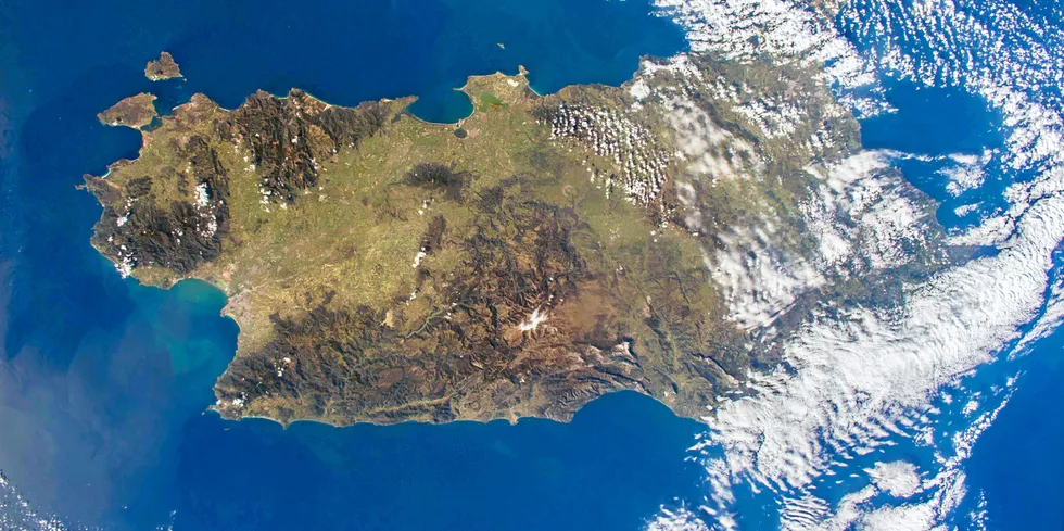 . Sardinia, as seen from space.