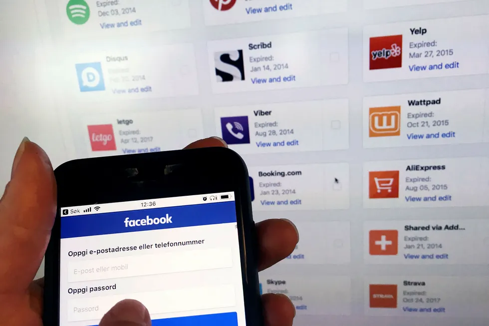 Facebook legger til apper i brukerprofilen din når du bruker Facebook som innlogging. Foto: Gunnar Blöndal