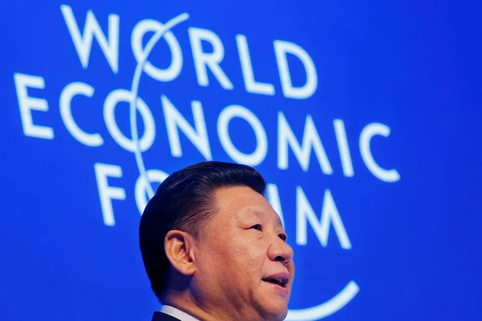Kinas president Xi Jinping under World Economic Forum i Davos tirsdag. Foto: Michel Euler / AP / NTB Scanpix