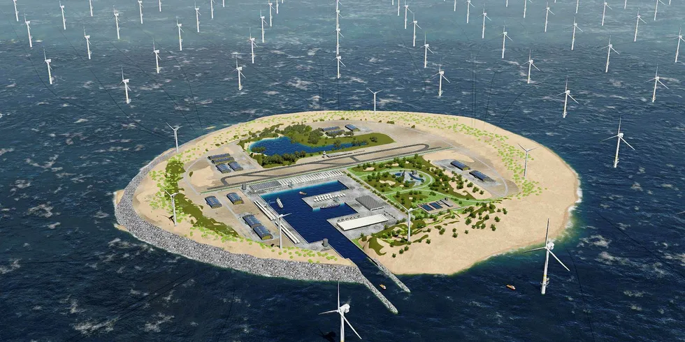 Image of a possible energy hub on an artificial island