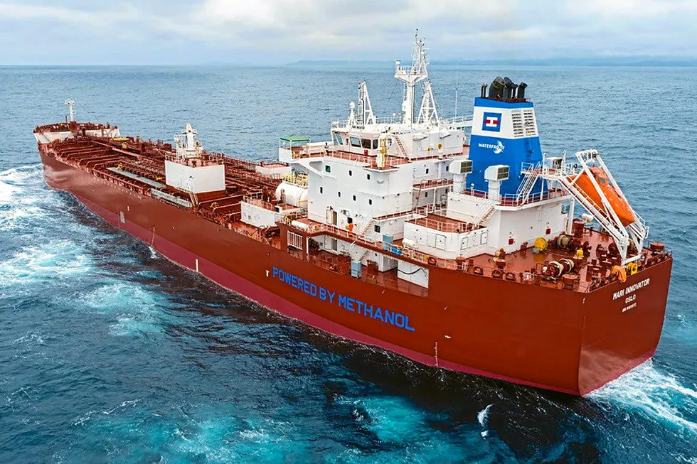 A dual-fuel methanol-ready vessel operated by Marinvest.