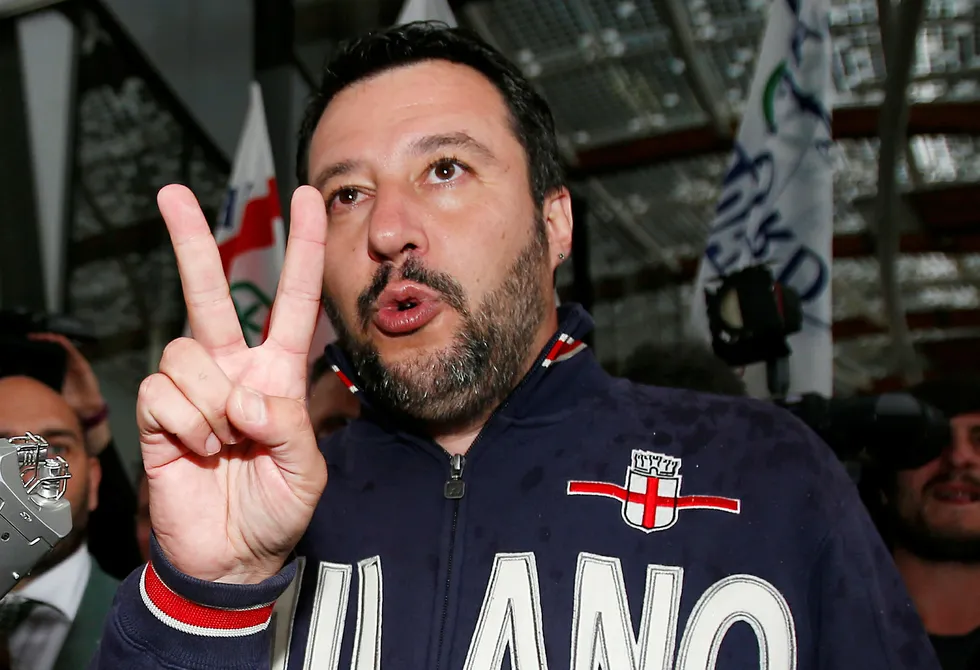 Matteo Salvini er leder i Legia Nord og stiller som presidentkandidat. Foto: Antonio Calanni / AP Photo / NTB Scanpix