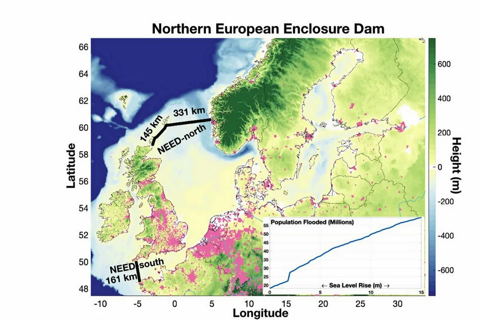The proposed Northern European Enclosure Dam